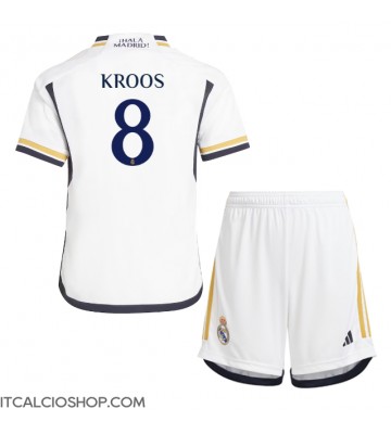 Real Madrid Toni Kroos #8 Prima Maglia Bambino 2023-24 Manica Corta (+ Pantaloni corti)